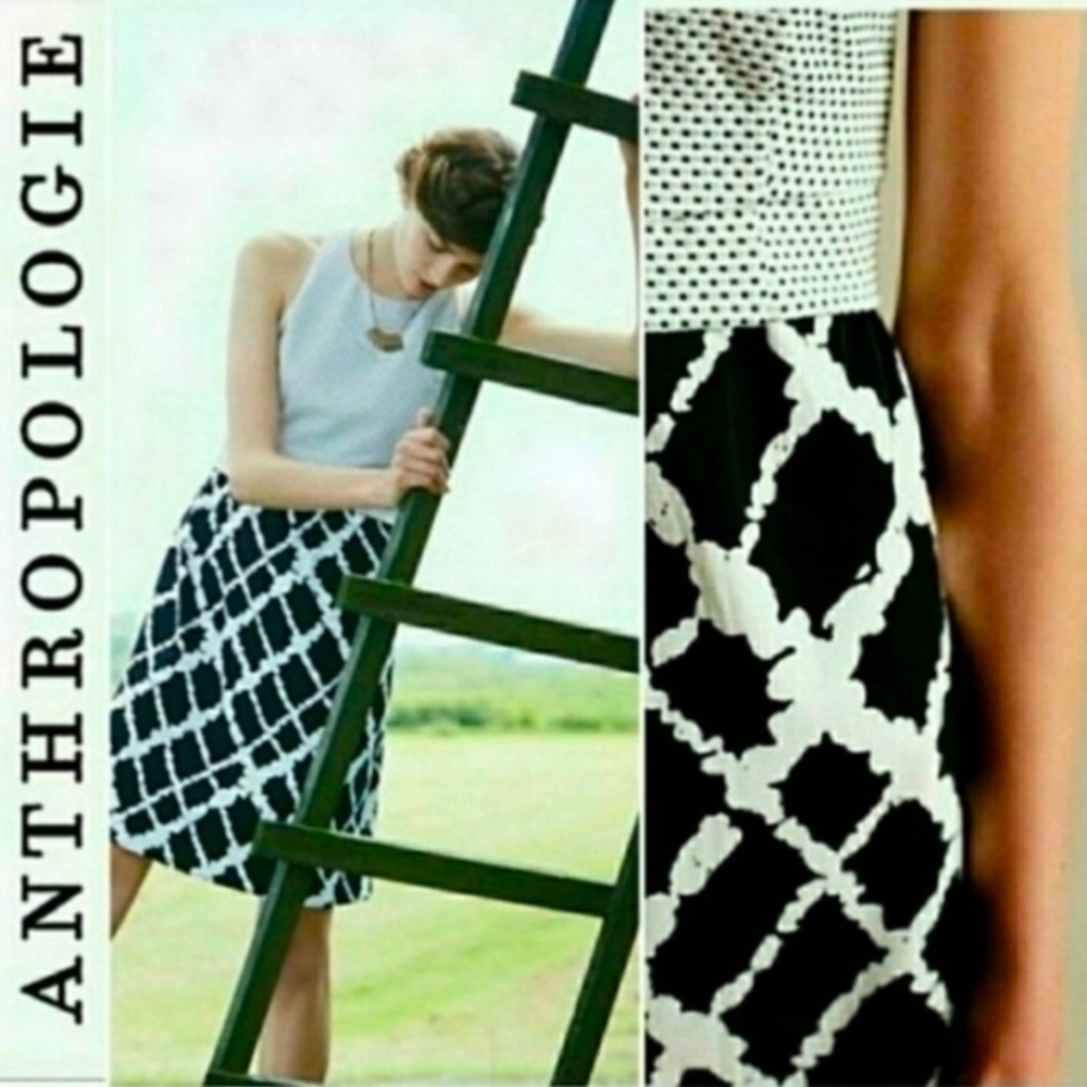 Anthropologie dress Size 6
Tabitha black and white geometric dress
side zip
